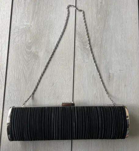 Lulu Townsend Black Satin Ruched Evening Bag