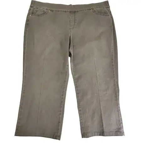 Gloria Vanderbilt Gray Wash Mid-Rise Pull-On Crop/Capri Pants Size 20W