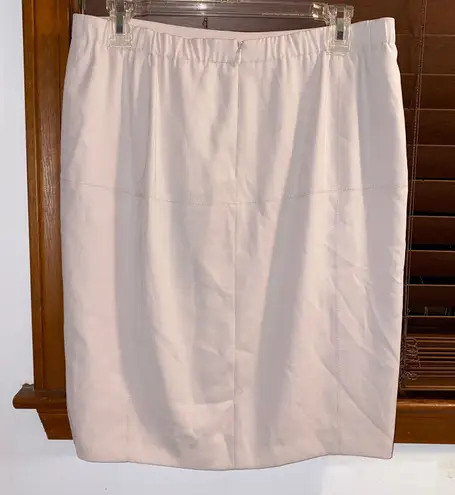 Halston Heritage NWT $275 Beige Knee Length Zipper Skirt w/ Pockets 6
