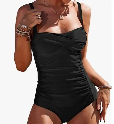 Ekouaer One Piece Swimsuit Black Size XL New With Tags