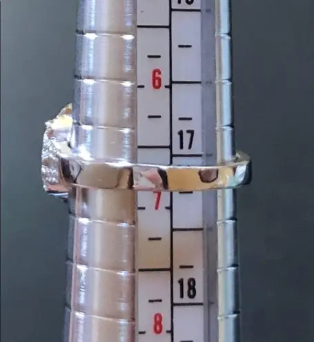 Oval Garnet CZ &White Topaz CZ 925 Ring size 6 3/4