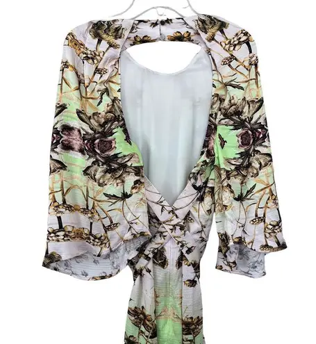 Karen Millen Mirrored Tulipa Print Woven Satin Maxi Dress NWT size 6