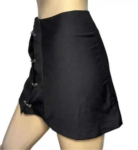Orsherlly Women’s Size S Black Side Safety Pin Mini Skirt
