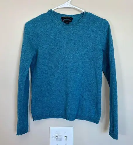 Tahari  Teal pure Luxe‎ Cashmere Sweater Top Size m