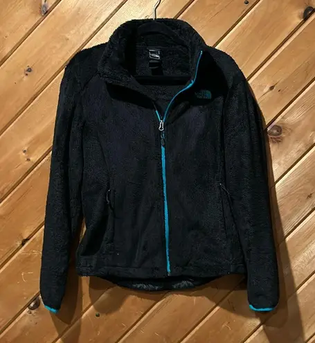 The North Face  Boundary tri climate fleece black & teal zip up jacket