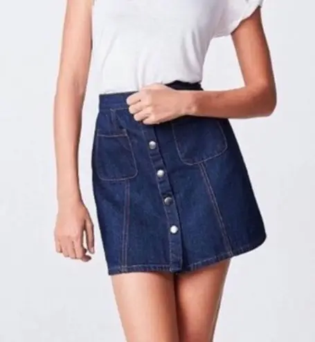 Urban Outfitters  BDG Button Down Jean Skirt Denim Mini Skirt Small 24"