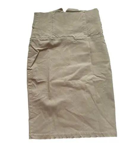 Buttons VALIA Women's Khaki High Waist Pencil Skirt with Gold Size S