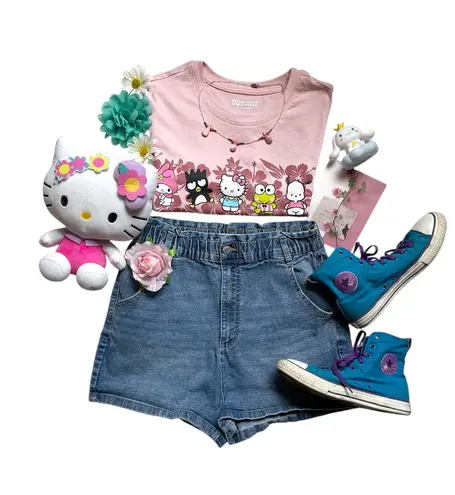 Sanrio Hello Kitty and friends by hibiscus pink short sleeve tee