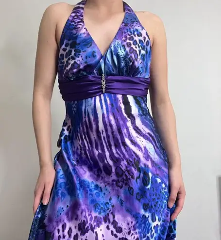 B. Smart Purple Multi- Color Animal Print Silk Size 24