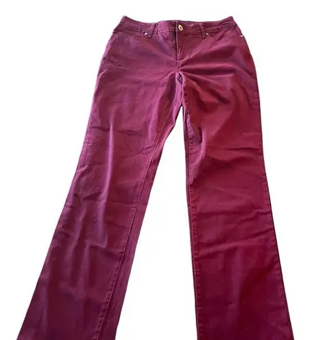 Bandolino Women’s Mandie Jeans Perfect Fit Straight Leg Size 8 NWT Deep Wine