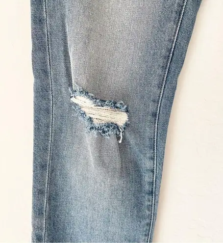 frame denim  Le Boy Distressed Straight Ankle Cropped Jeans in McLane | 27