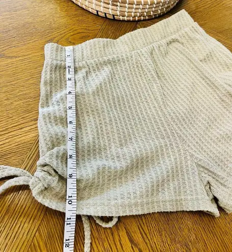 Style Rack Olive Waffle Knit Side Tie Beach Shorts Size Small