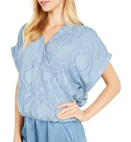 Bishop and Young New Textured Wrap Blouse Jayne Cross Front Top White