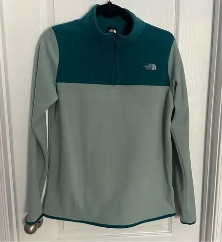 The North Face  Blue Green Zip Up Pullover Women Medium