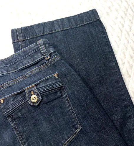 White House | Black Market  WHBM Blanc Flare Jeans size 12 Trouser Leg Blue Denim