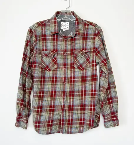 Birch Black Small Red Plaid Flannel Long Sleeve