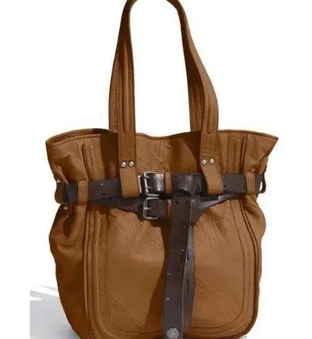 REVEL delancey belted two tone leather tote handbag purse shoulder bag $348