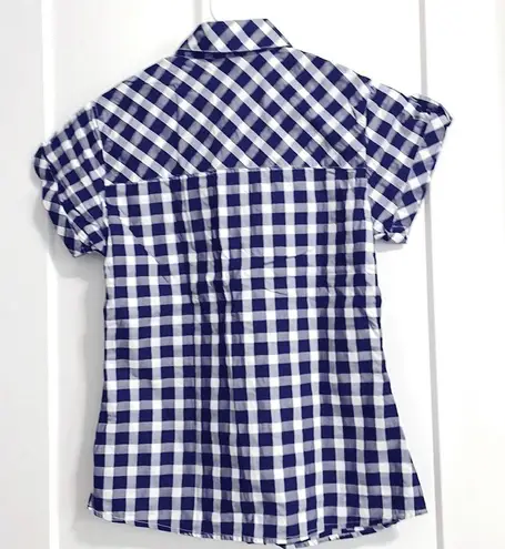 Van Heusen Van Huesen short sleeve checked fitted shirt in navy NWOT