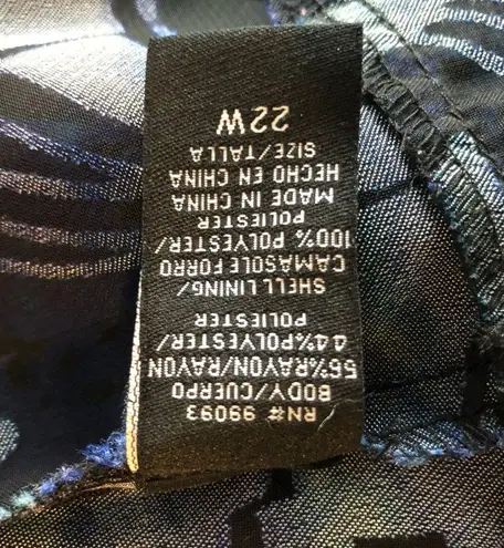 Sheer Blue Floral Kimono Size 22W