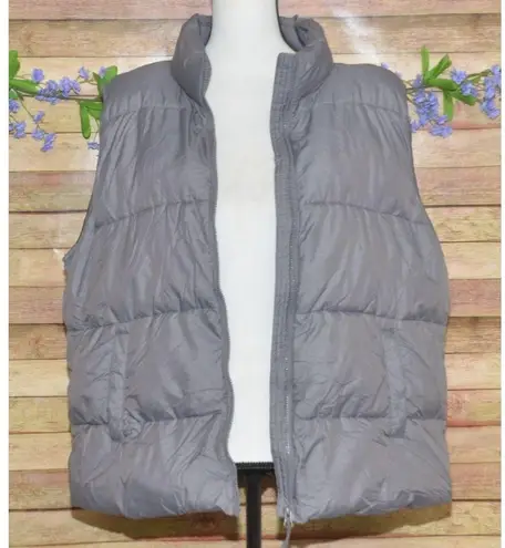 Heat Keep Ladies Gray Sleeveless Quilted Puffer Jacket Size XXL Pocket Insulated