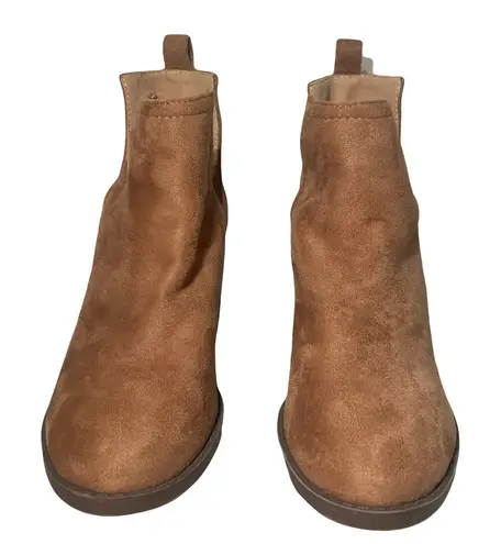 ZBY women’s Brown Suede Ankle Boots W/side cutout size 5