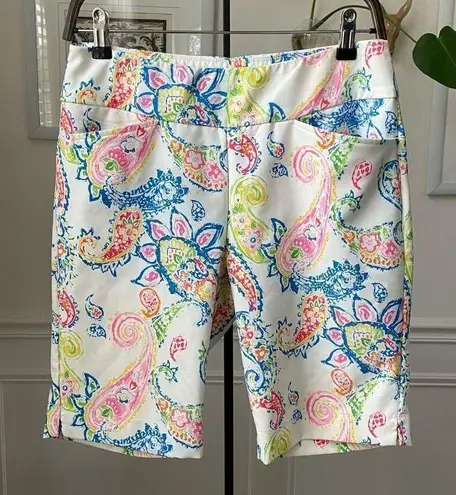 IBKUL Sharon White Multi Pullon Golf Short 6 10”