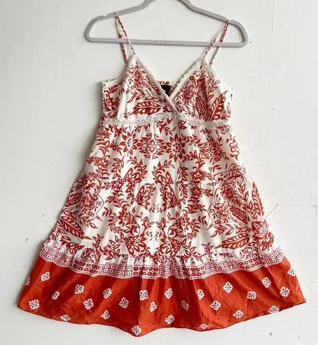 Chesley chemise SMALL Florals Beach Boho Cute Summer mini dress Burnt Orange