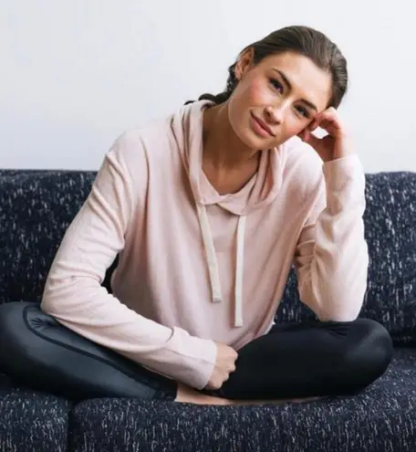 Zyia active boyfriend hoodie loungewear peach womens size small medium large XL