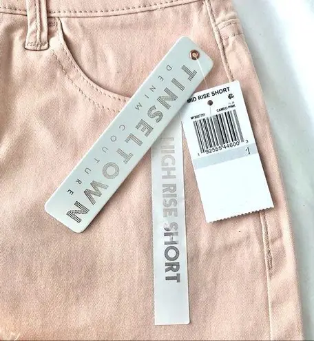 Tinseltown New Frayed Hem High Rise Shorts Pink Stretch Denim Juniors Size 1 / Waist Size 25