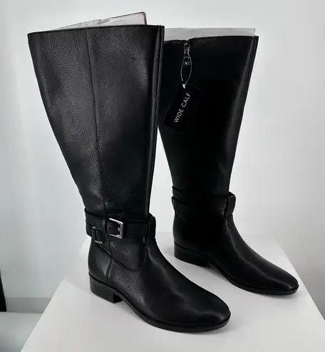 Naturalizer Rory Black Knee High Riding Boots size 5 Wide Calf Comfort New
