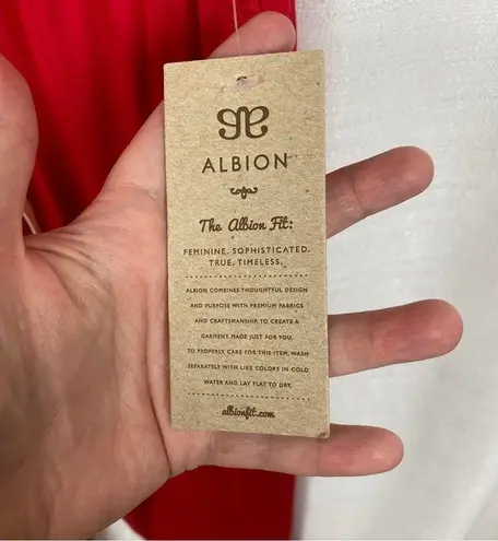 ALBION FIT Red The Merry Bamboo Long Sleeve Jumpsuit Sz.XS NWT