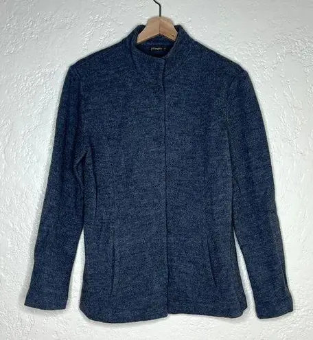 J. McLaughlin Women's Gray Merino Wool Snap Button Short Jacket Pockets Medium