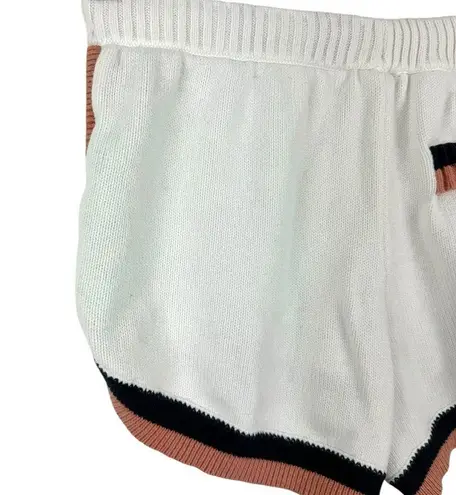 Revolve The Upside Boo Knit Shorts White Black Pink Trim Size XS