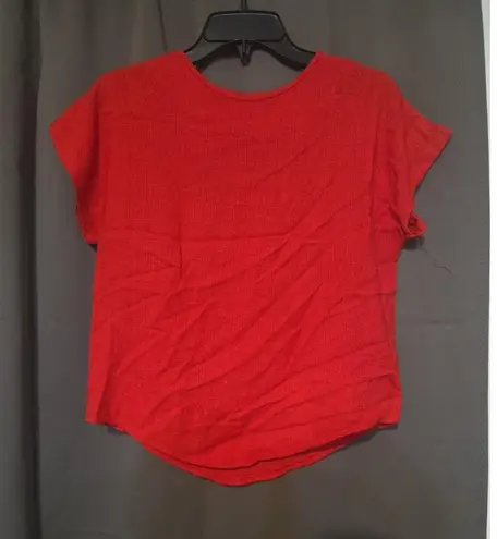 Danielle Nicole Danielle B Women's Medium Red Blouse, Vintage Top, Casual, Flax Rayon Blend