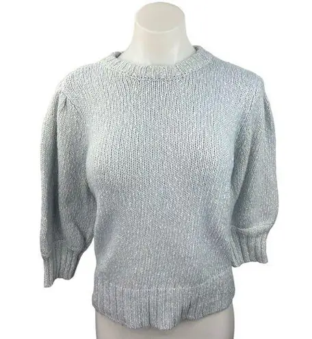 Popsugar  Gray Crew Neck Ribbed Knit Trim Cozy Pullover Sweater Top Size L