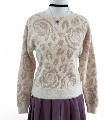 Laura Ashley NWT Women's Pink Rose Floral Sweater