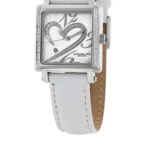 STUHRLING DIAMOND WHITE WATCH