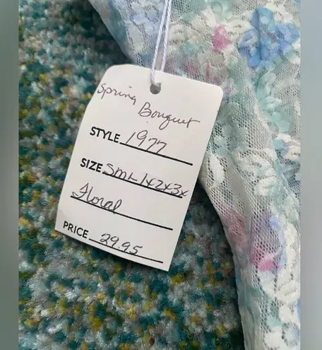 Vintage dead stock spring bouquet lace lingerie sexy bodysuit, size large