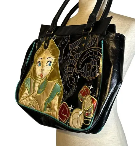 Lounge Fly Black and Gold Alice in Wonderland Tote Disney Classic Fairytale Rare!