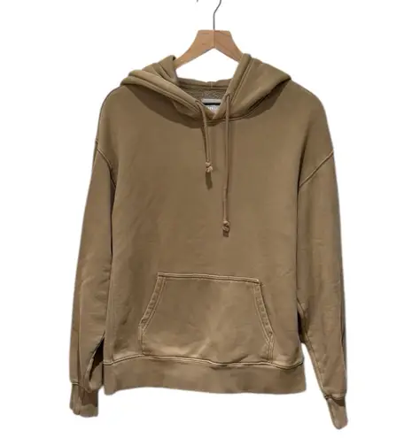 TNA Aritzia Women Hoodie Oversized Sweatshirt Taupe Brown Cozy Fleece Pullover 1