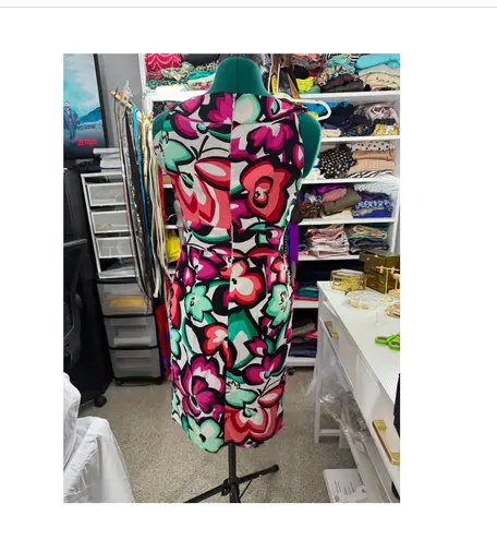 Sangria Sleeveless dress with vibrant floral!