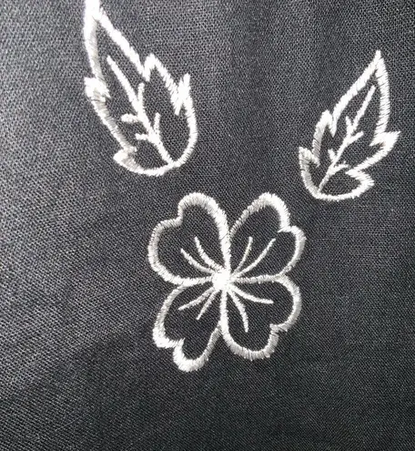 Papillon Women’s Black Linen Rayon Blend Sleeveless Maxi Embroidered Dress Sz 2X