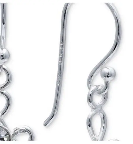 Giani Bernini NEW Crystal OPEN CROSS DROP EARRINGS 1.25" Sterling Silver Dangle