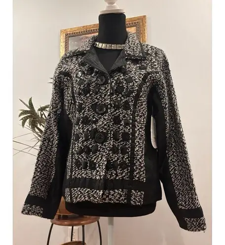 Parsley & Sage Women's Venetian Suit 12 Sequin Embellished Black Long Sleeve