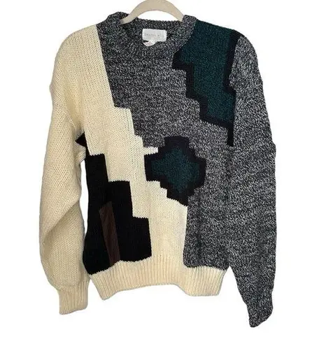 Chapel Hill Sweater Sz L Pullover Knit Crewneck Colorful Geometric Abstract VTG Size L