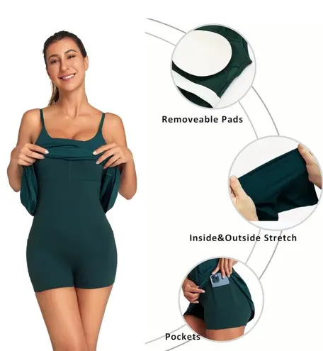 Ovruns. Women's Tennis Dress Built-in Bra & Shorts Exercise Workout Golf Athletic Dress with Pockets