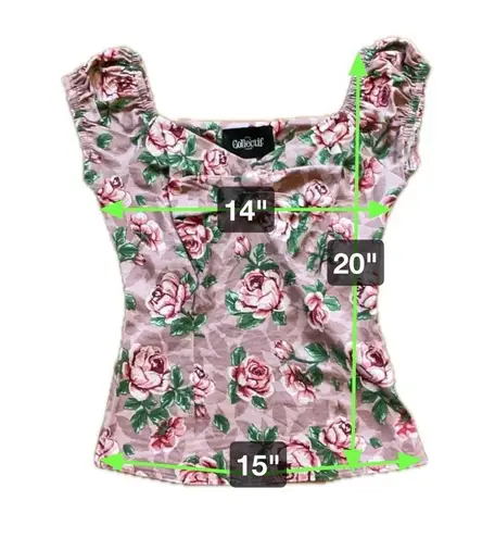 Collectif London Dolores Rose Pink Mauve Pin Up Top Women’s Size XS