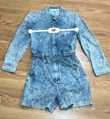 Stella McCartney acid wash Denim short long sleeve overalls size 38