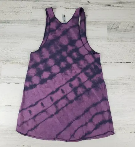 American Apparel NWOT  Custom Purple Bleach Tie Dye Diagonal Box Tank Top Size XS