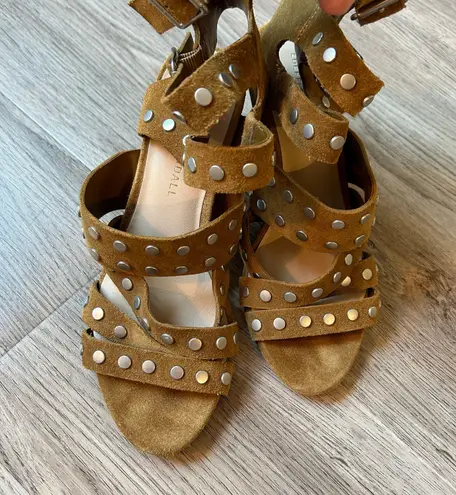 Loeffler Randall Galia Studded Suede Block-Heel Sandal Size 6.5